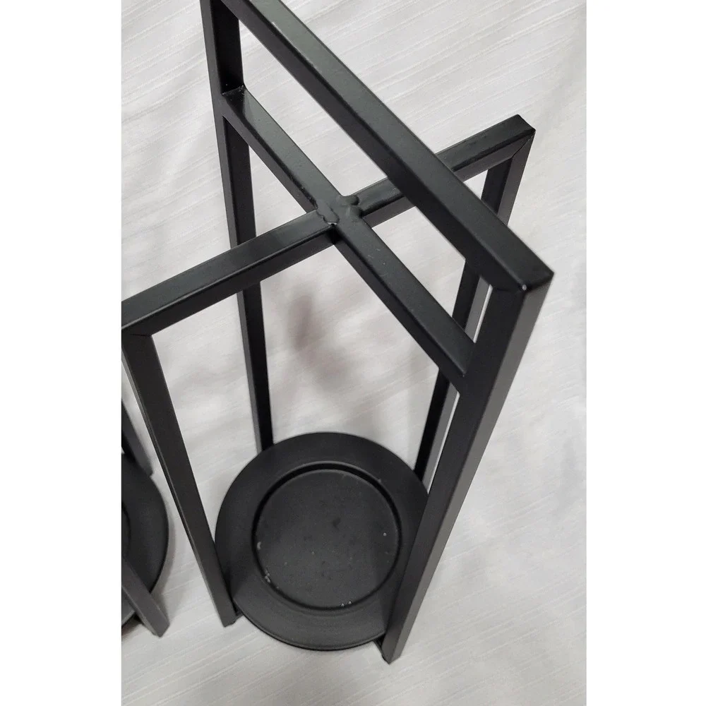Modern Candle Holders Geometric Set of 2 Minimalist 15